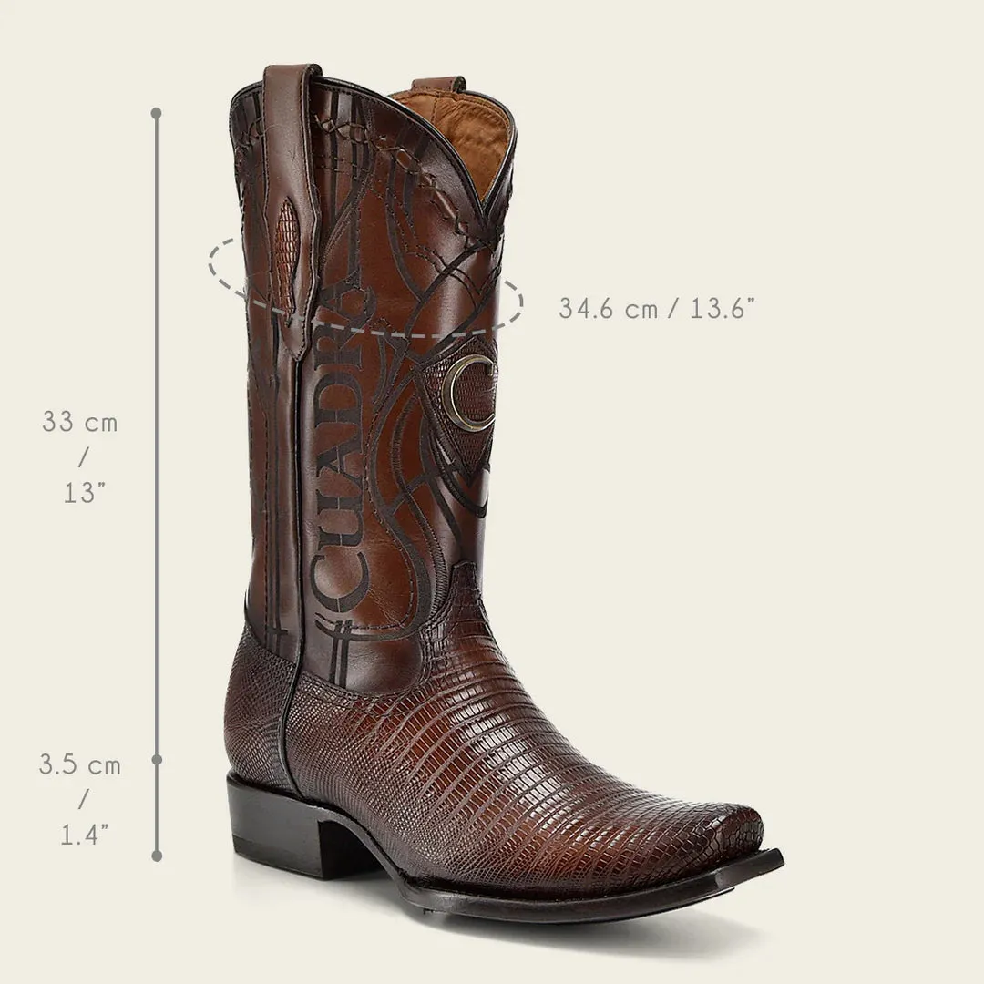 1J1NLT - Cuadra honey western cowboy lizard leather boots for men