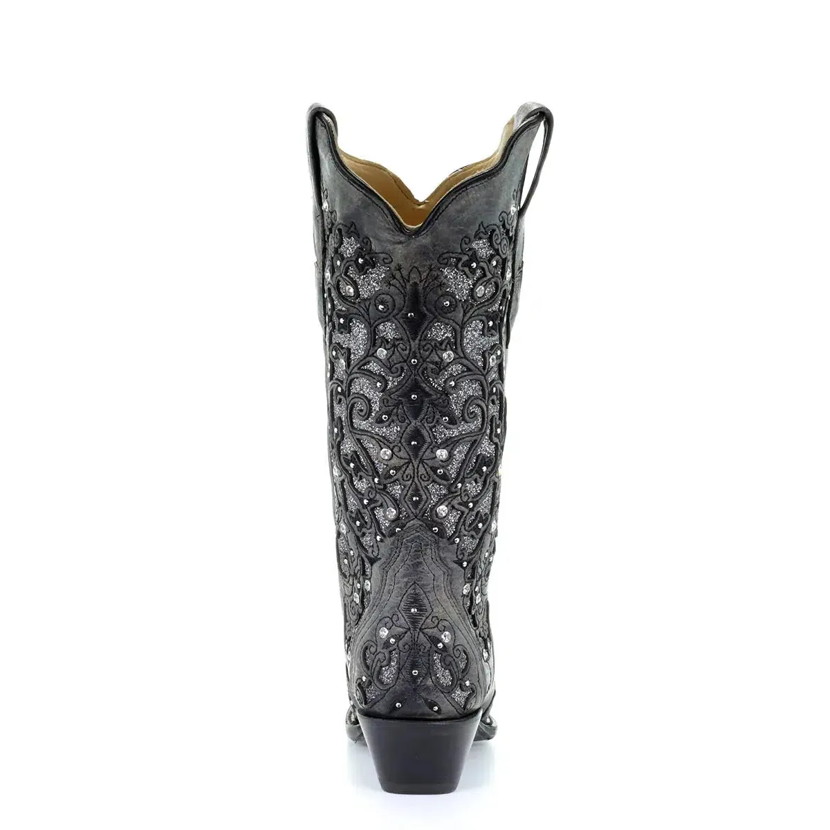 A3672 - Corral grey western cowgirl leather tall boots for women