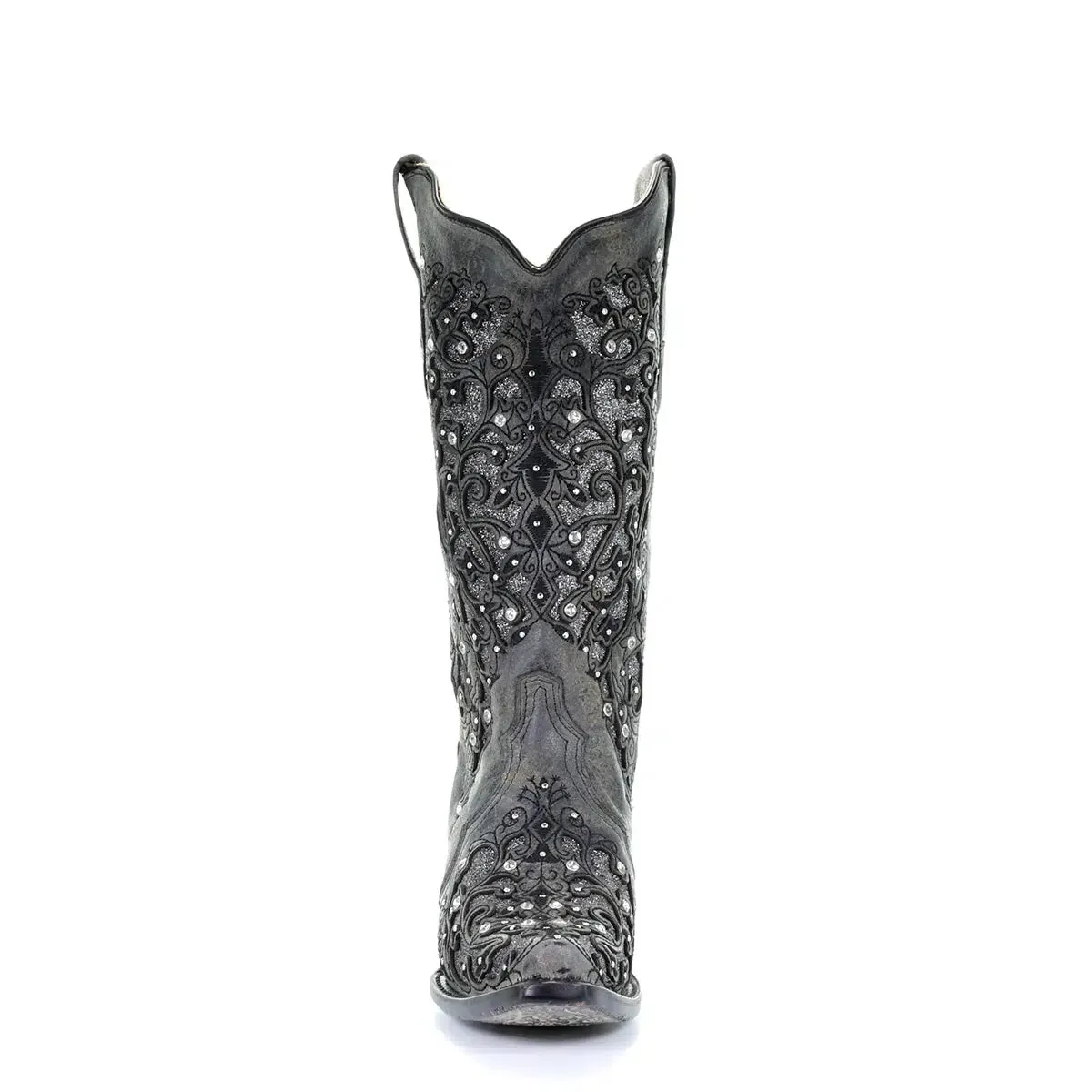 A3672 - Corral grey western cowgirl leather tall boots for women