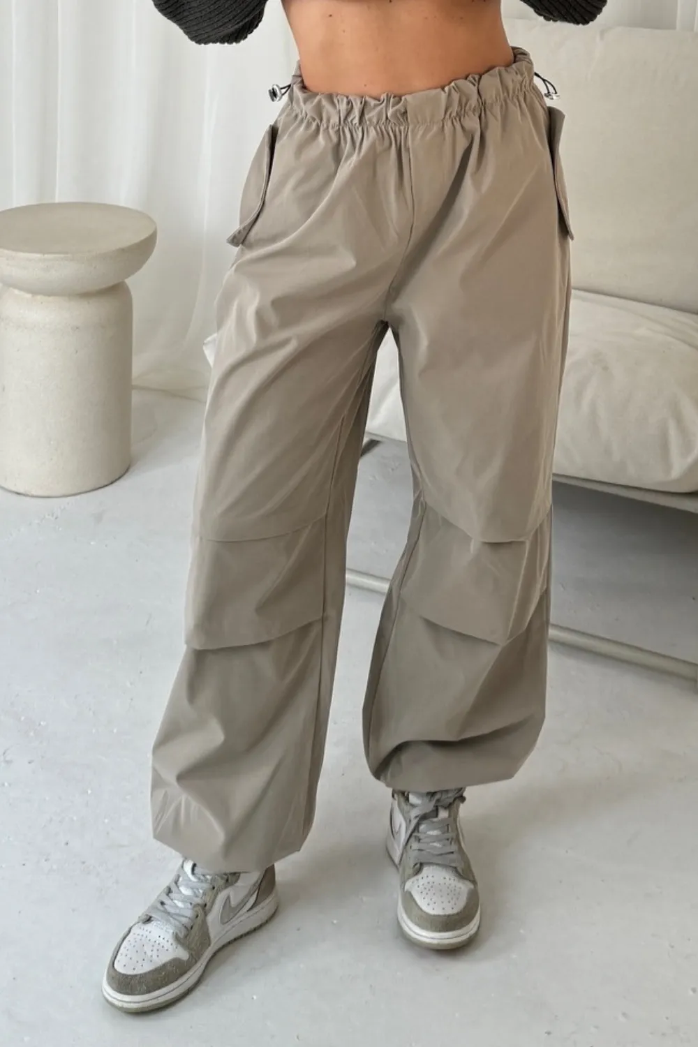 Adele beige cargo trousers