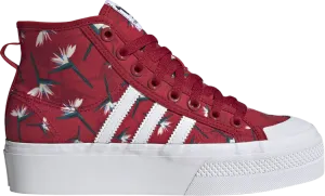 Adidas Thebe Magugu x Wmns Nizza Platform Mid 'Birds of Paradise' Sneakers, Red