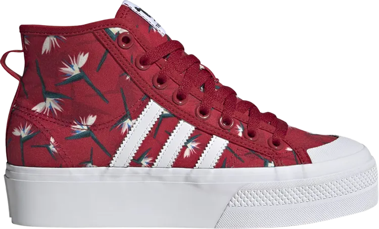 Adidas Thebe Magugu x Wmns Nizza Platform Mid 'Birds of Paradise' Sneakers, Red