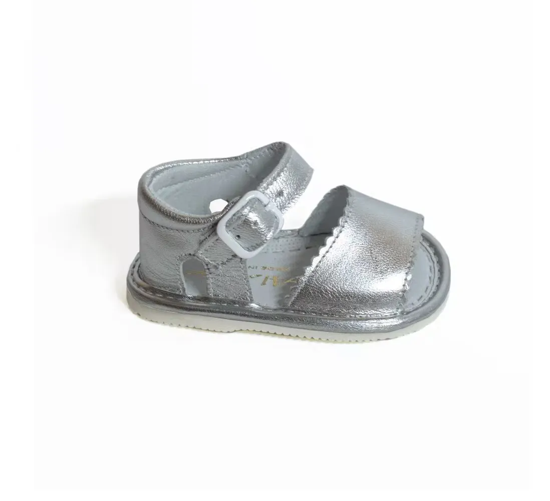 Aladino Leather Sandals Silver