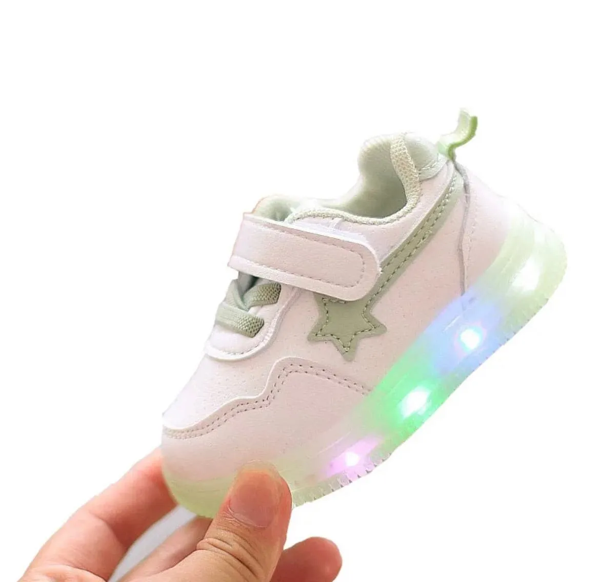 Baby Led Sneakers -  Grey White