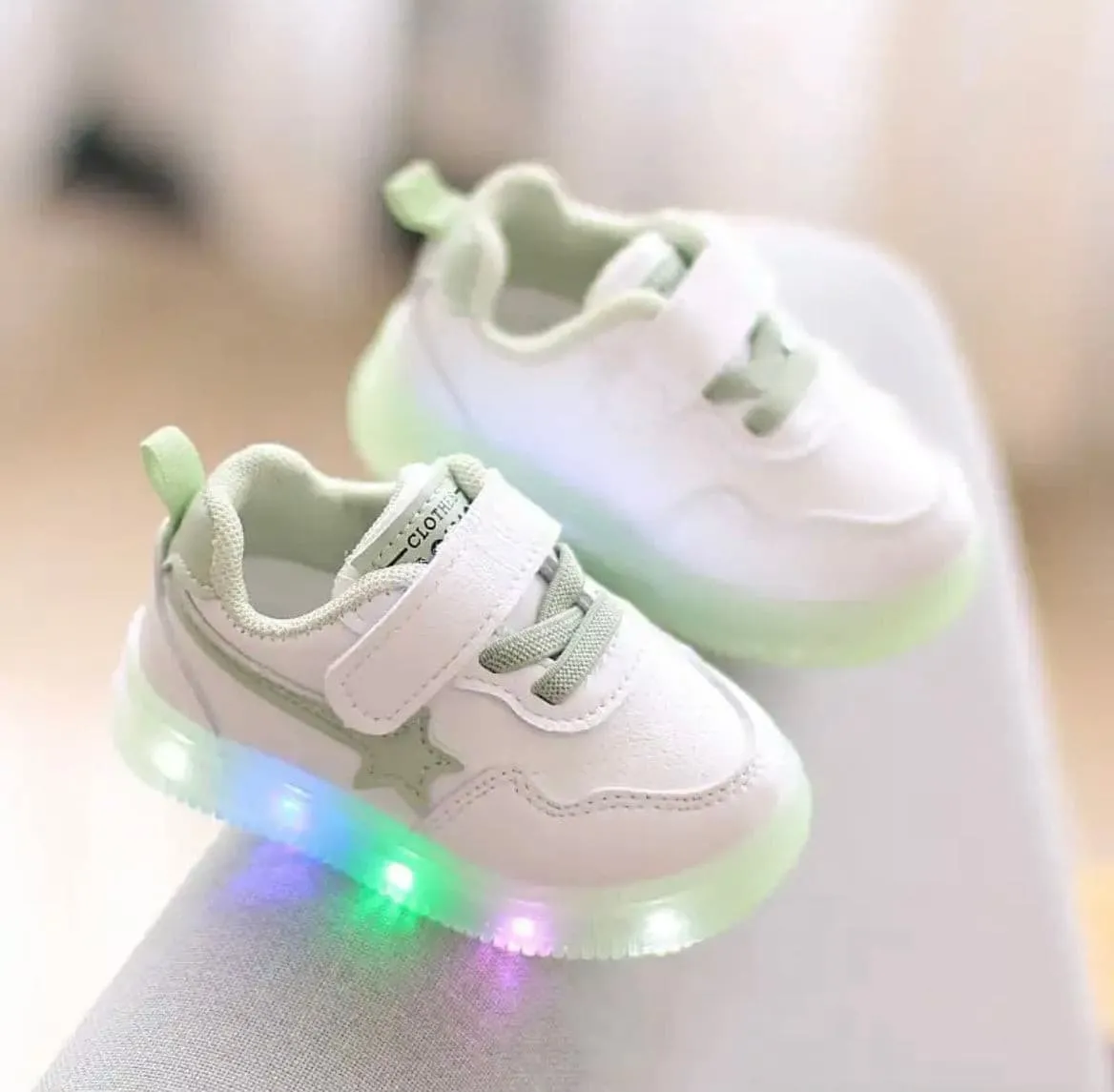 Baby Led Sneakers -  Grey White