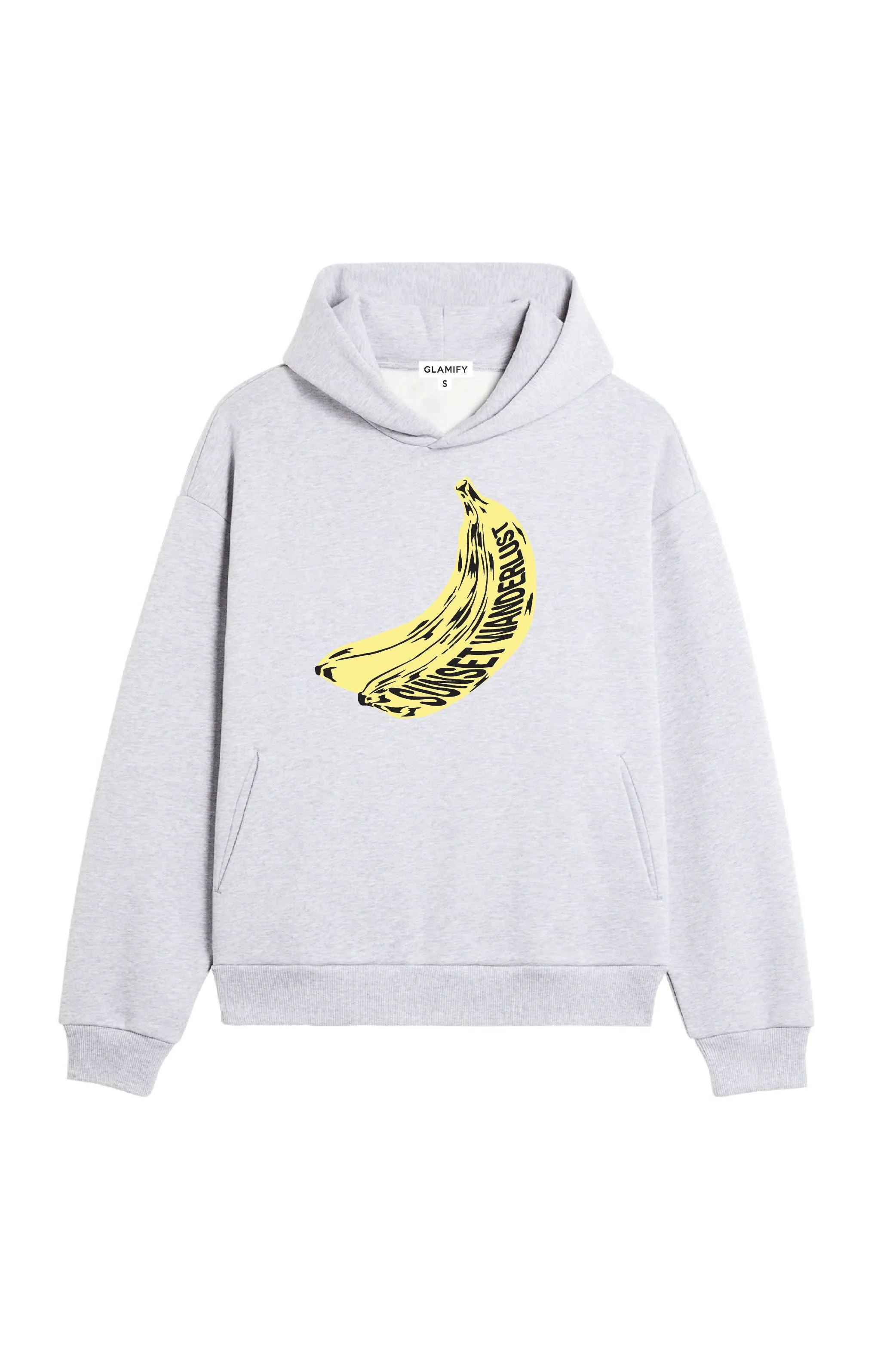 Banana marl grey printed hoodie loungewear