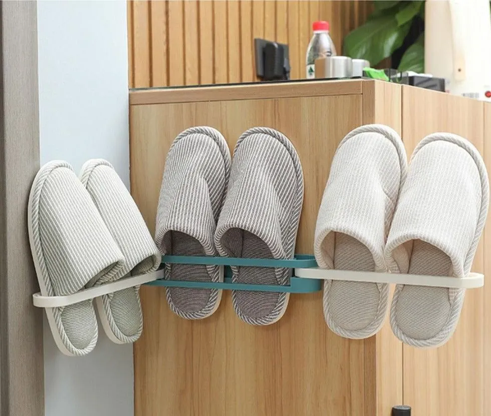 Bathroom slippers storage rack wall hanging