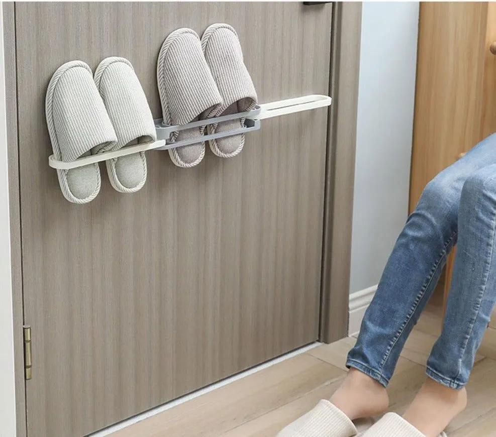 Bathroom slippers storage rack wall hanging