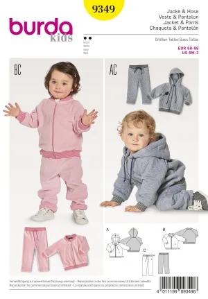 BD9349 Baby's Jogging Suit | Burda style pattern