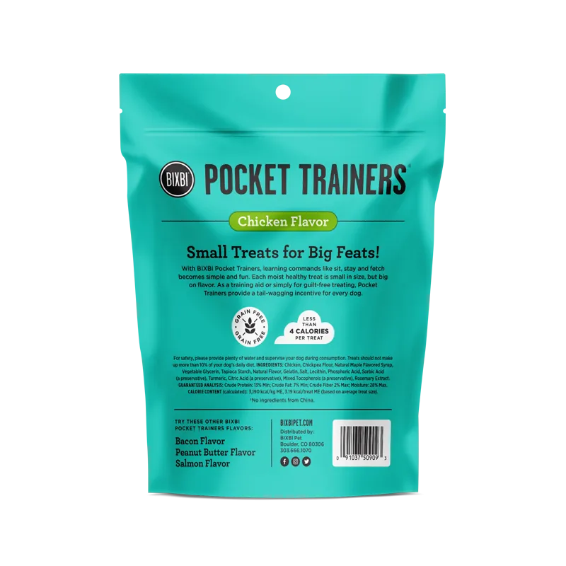 Bixbi Pocket Trainers Chicken Flavor Grain-Free Dog Treats, 6-oz bag