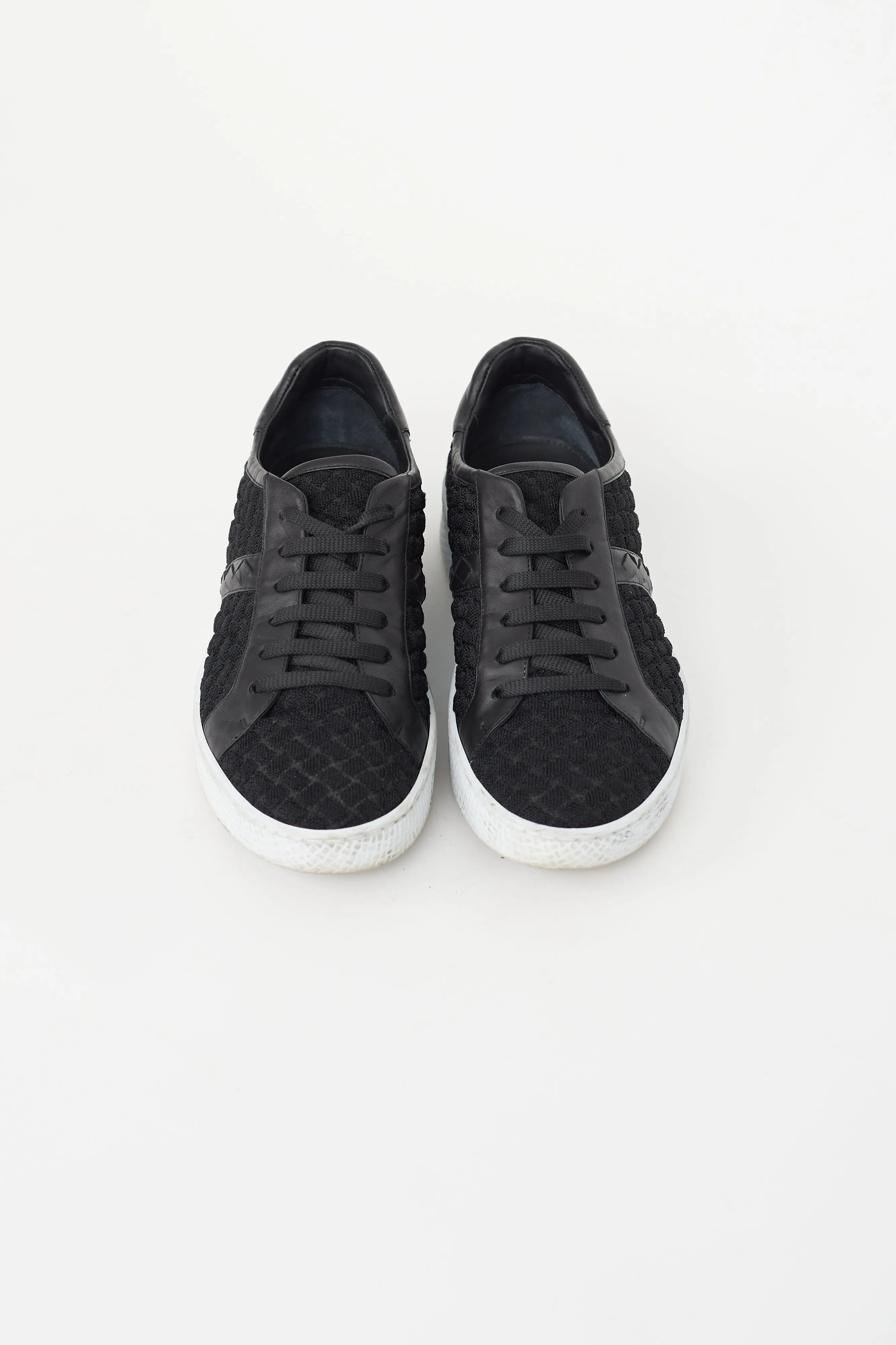 Black & White Quilted Platform Sneaker