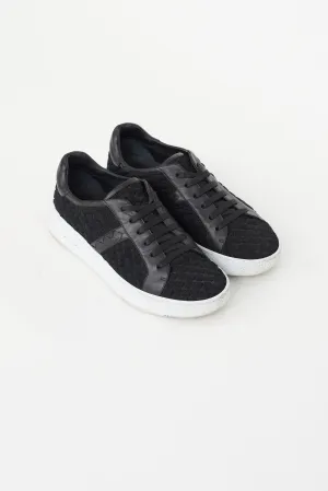 Black & White Quilted Platform Sneaker