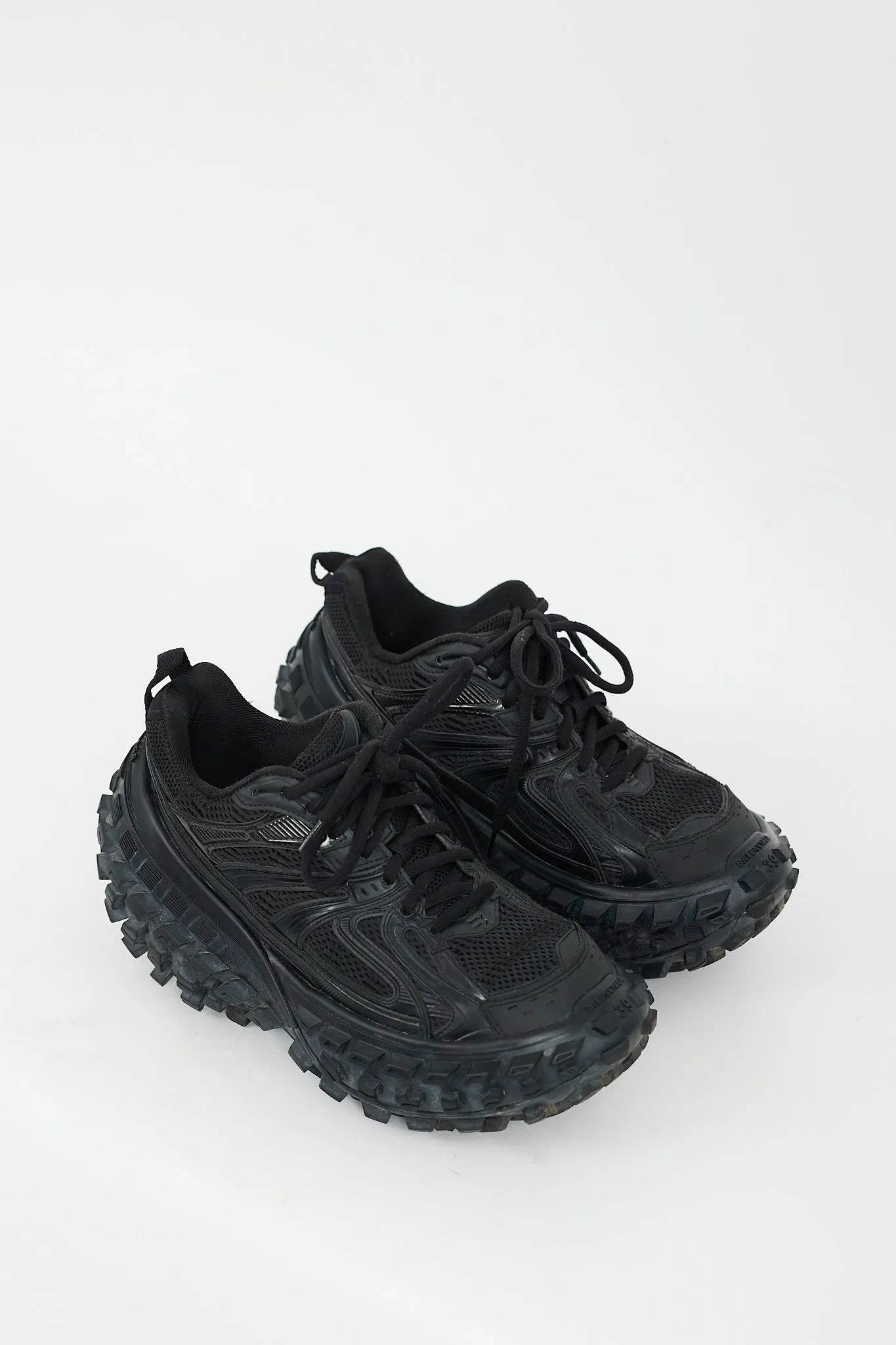 Black Leather Bouncer Platform Sneaker