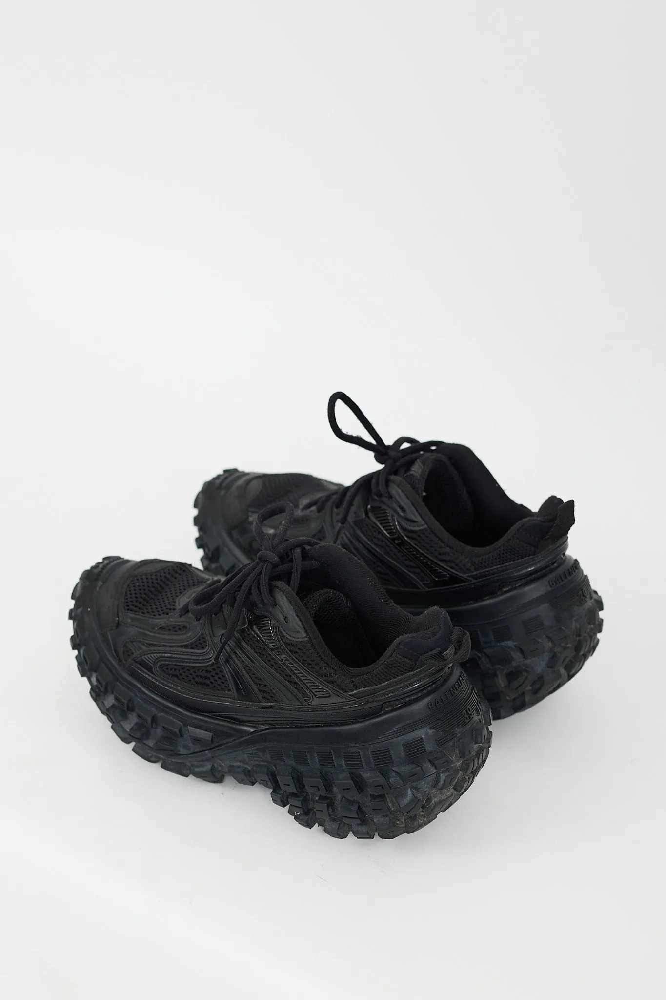 Black Leather Bouncer Platform Sneaker