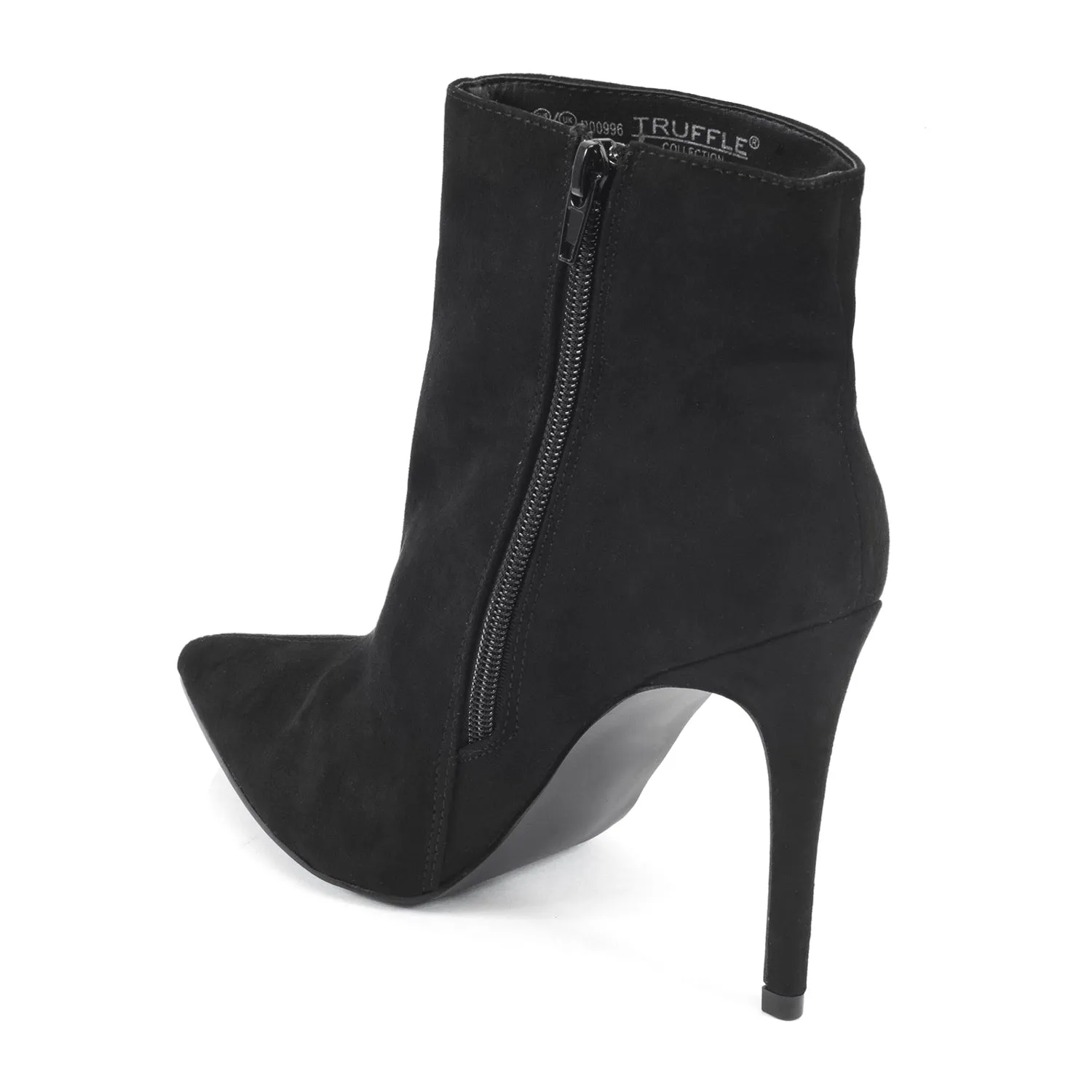 Black Stilleto Pointed Toe Ankle Boots