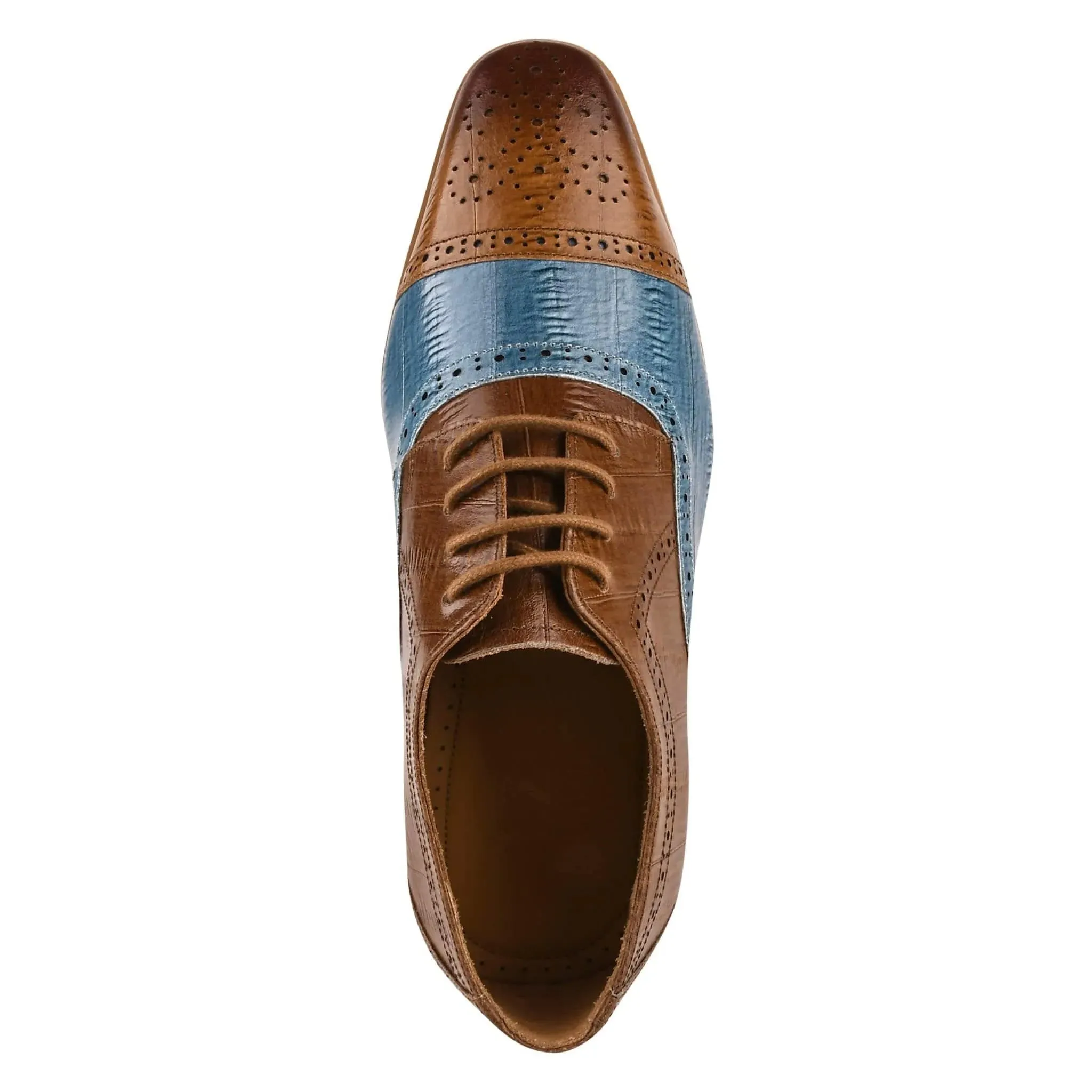 Brandon Men's EEL Print Leather Oxford Shoes