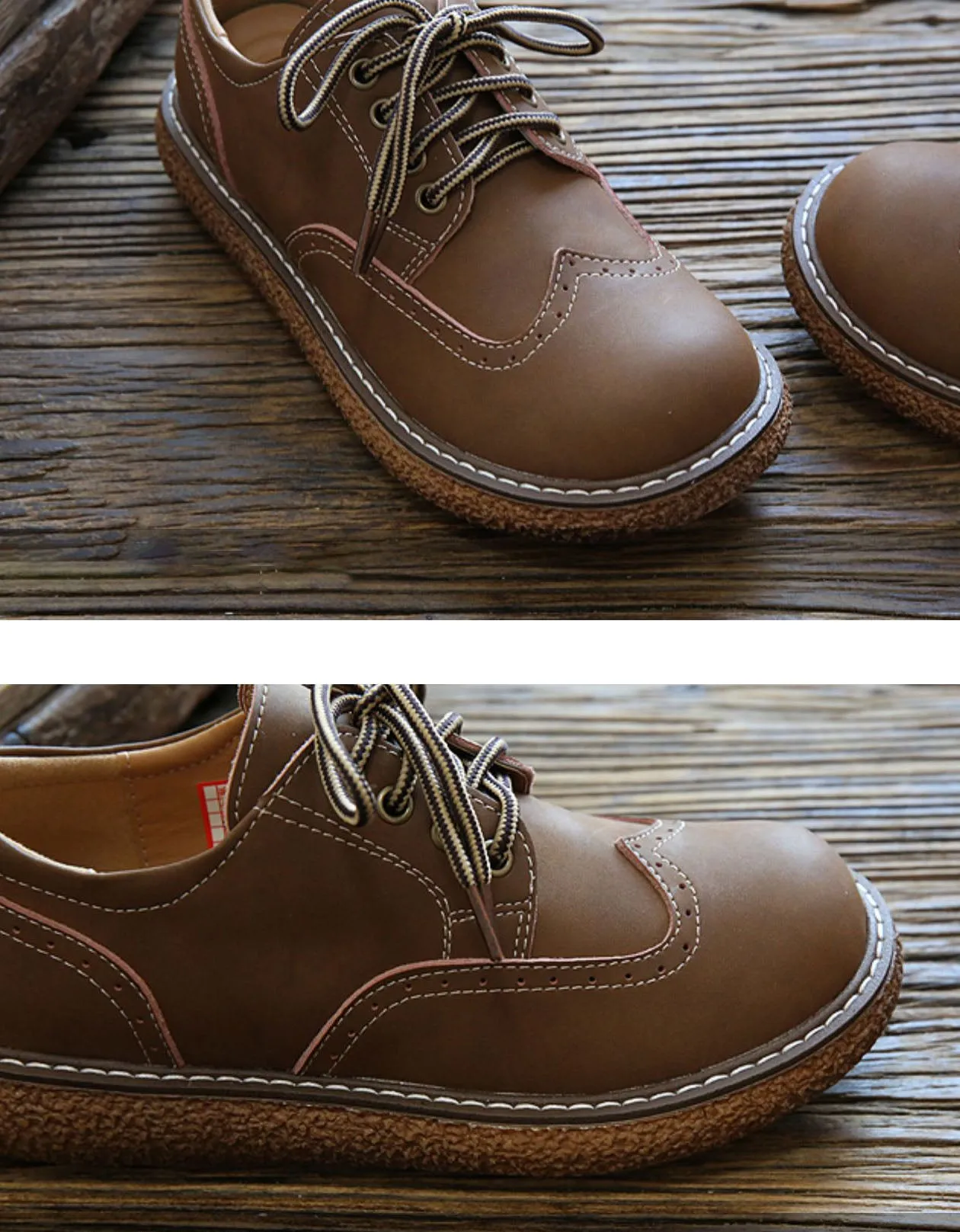 Brogue Style Platform Wide Toe Box Shoes