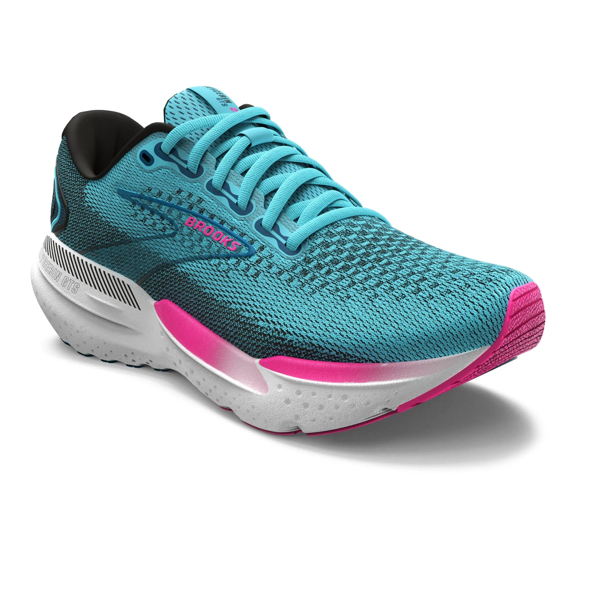 Brooks Womens Trainer Glycerin GTS 21 Moroccan Blue/Aqua/Pink