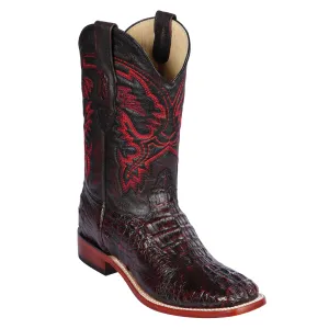 Caiman Horn-Back Square Toe Cowboy Boots