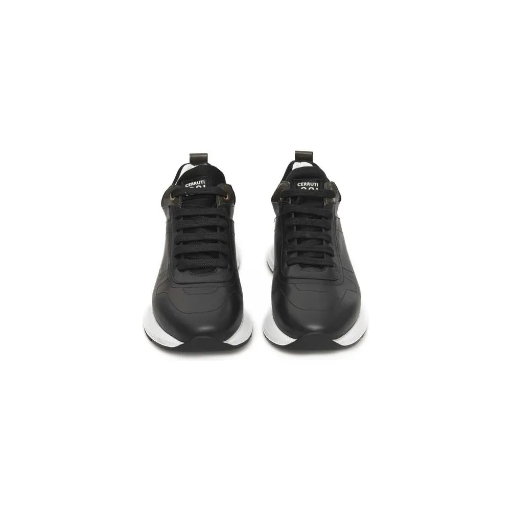 Cerruti 1881 Black Leather Women Sneaker