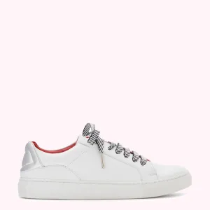 CHALK AND SILVER LEATHER LIPS NATASHA TRAINERS