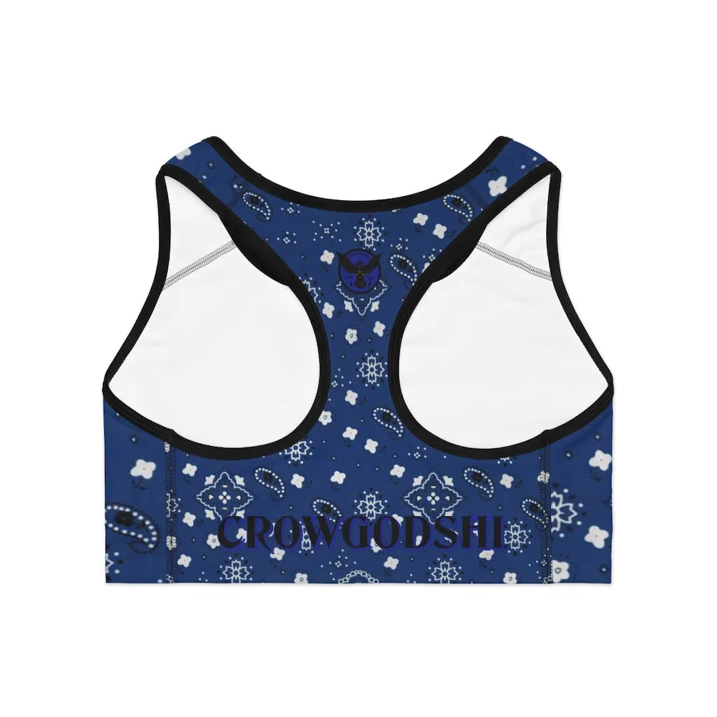 Crowgodshi Designer Blue Colors Sports Bra