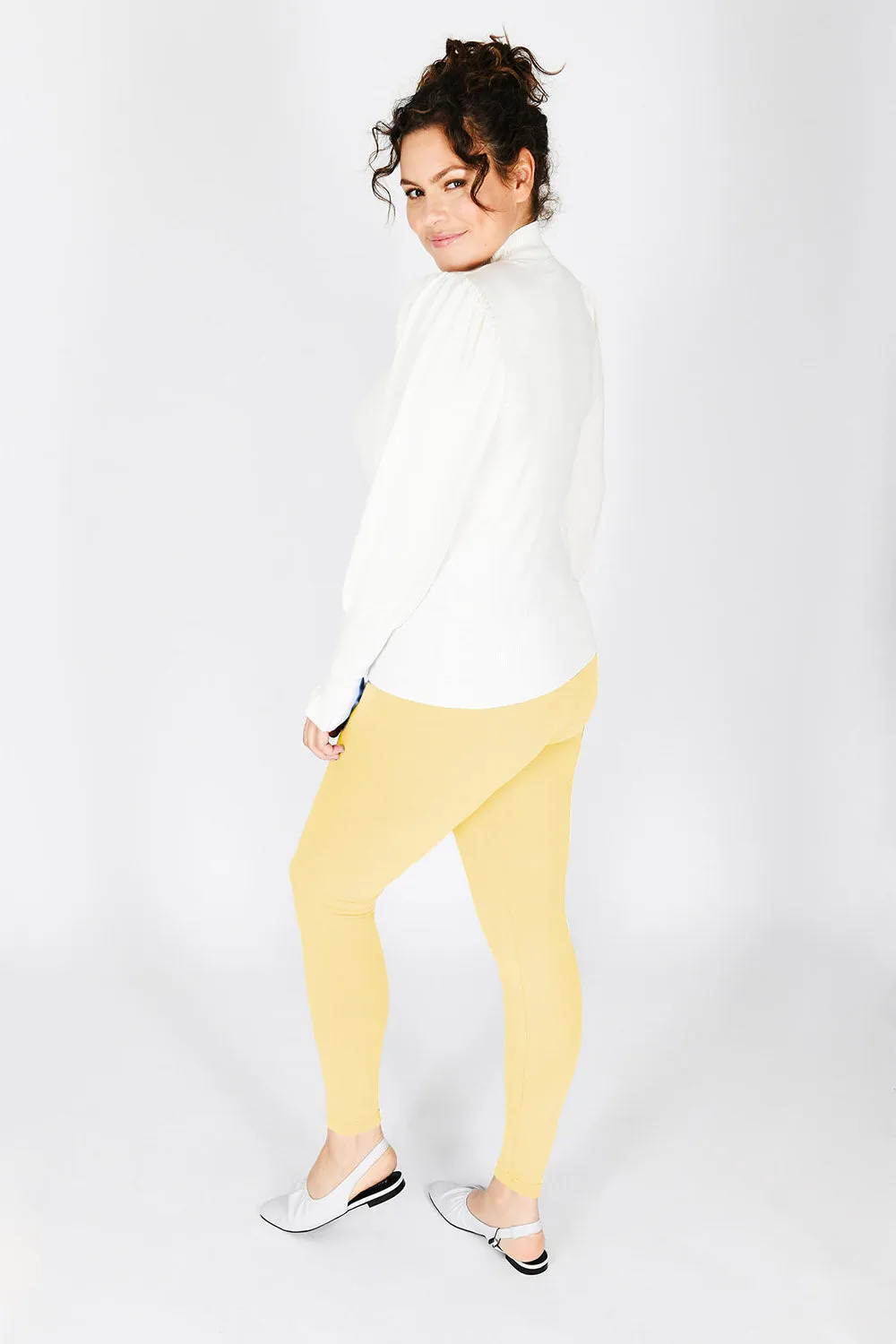 Curve Everyday High Waisted Leggings - Pastel Yellow