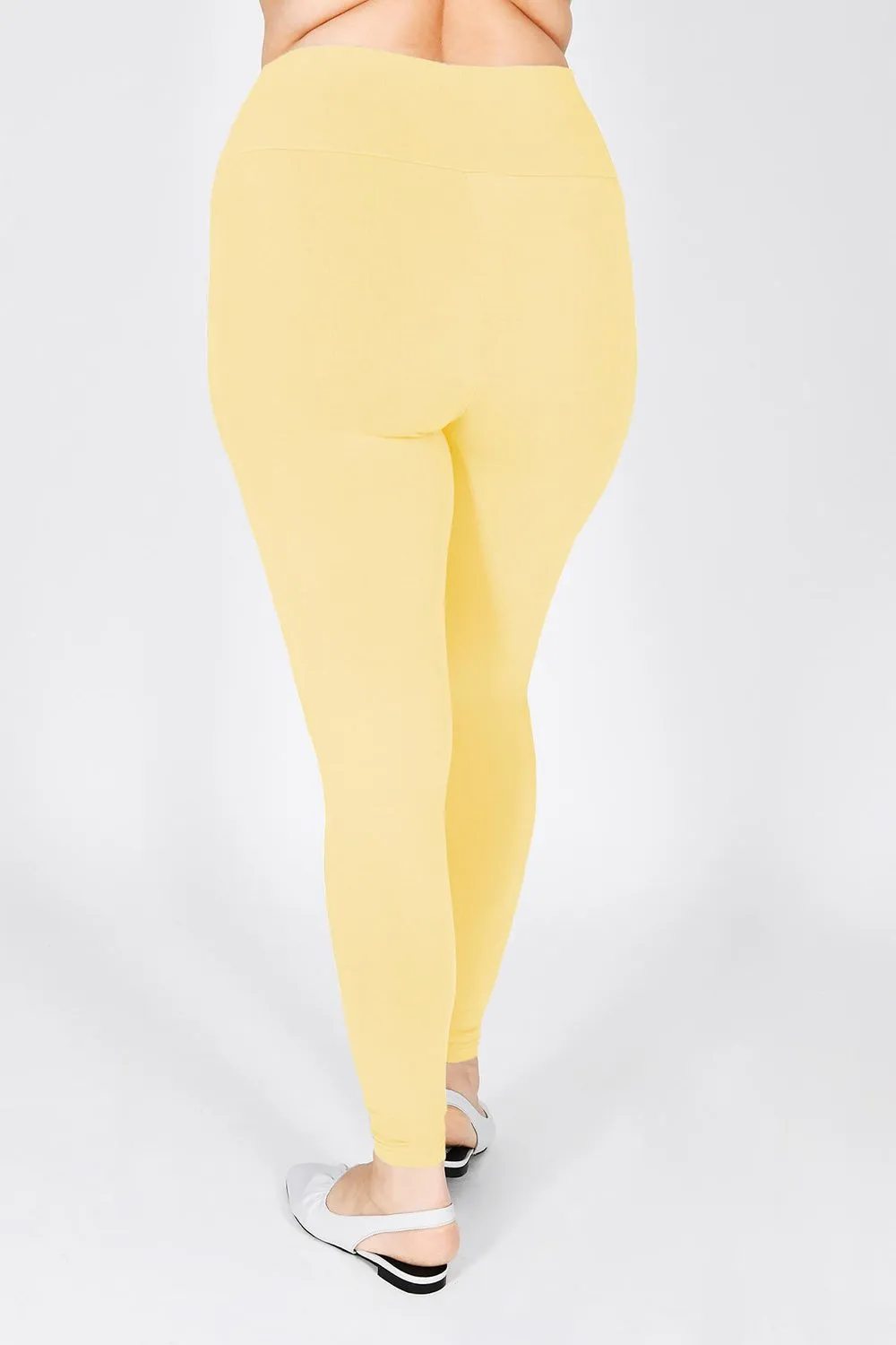 Curve Everyday High Waisted Leggings - Pastel Yellow