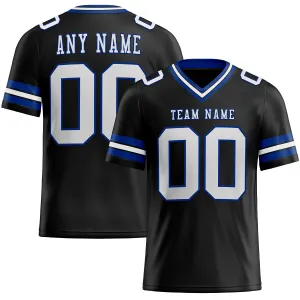 Custom Black White-Royal Mesh Authentic Football Jersey