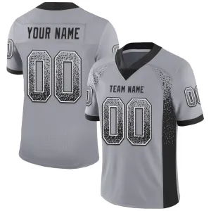 Custom Gray Black-White Mesh Drift Fashion Football Jersey