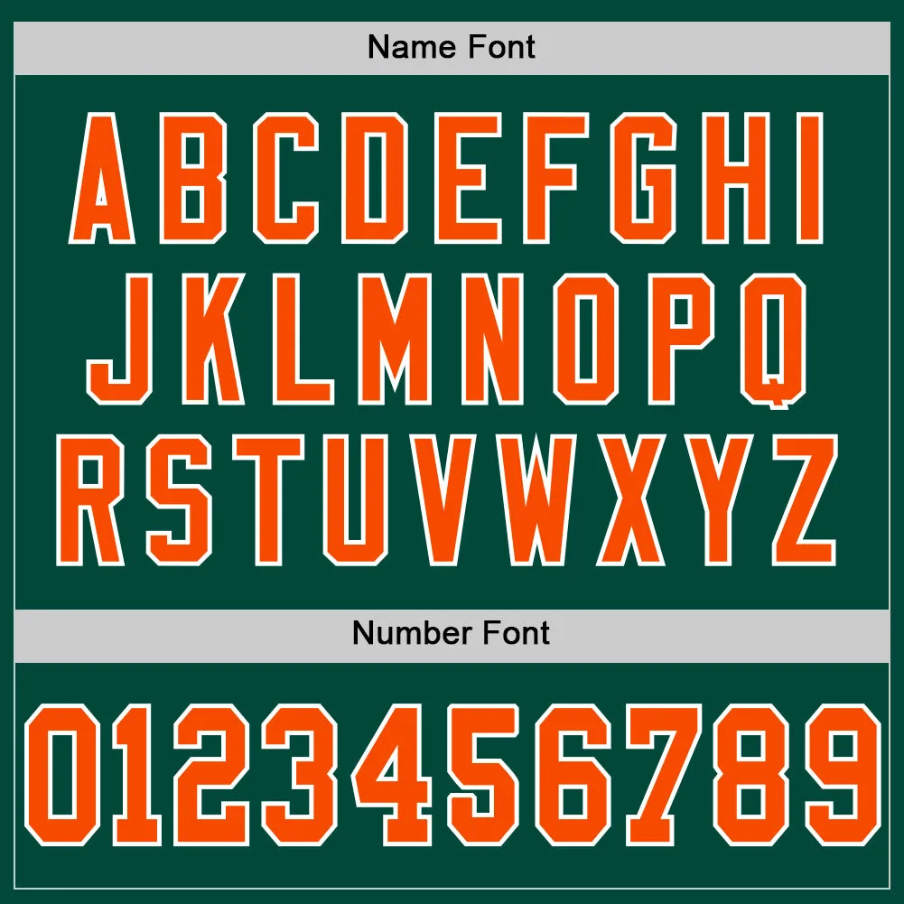 Custom Green Orange-White Mesh Authentic Throwback Football Jersey