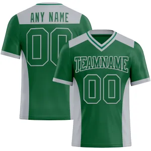 Custom Kelly Green Gray Mesh Authentic Football Jersey