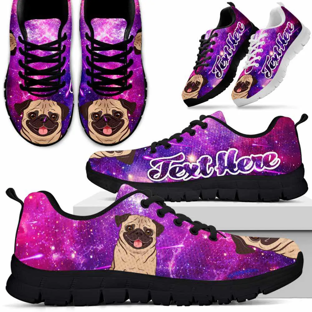 Custom Name Pug Sneaker, Galaxy Pug Dog Lovers Sneakers Running Shoes Gift Men Women, Best Running Shoes