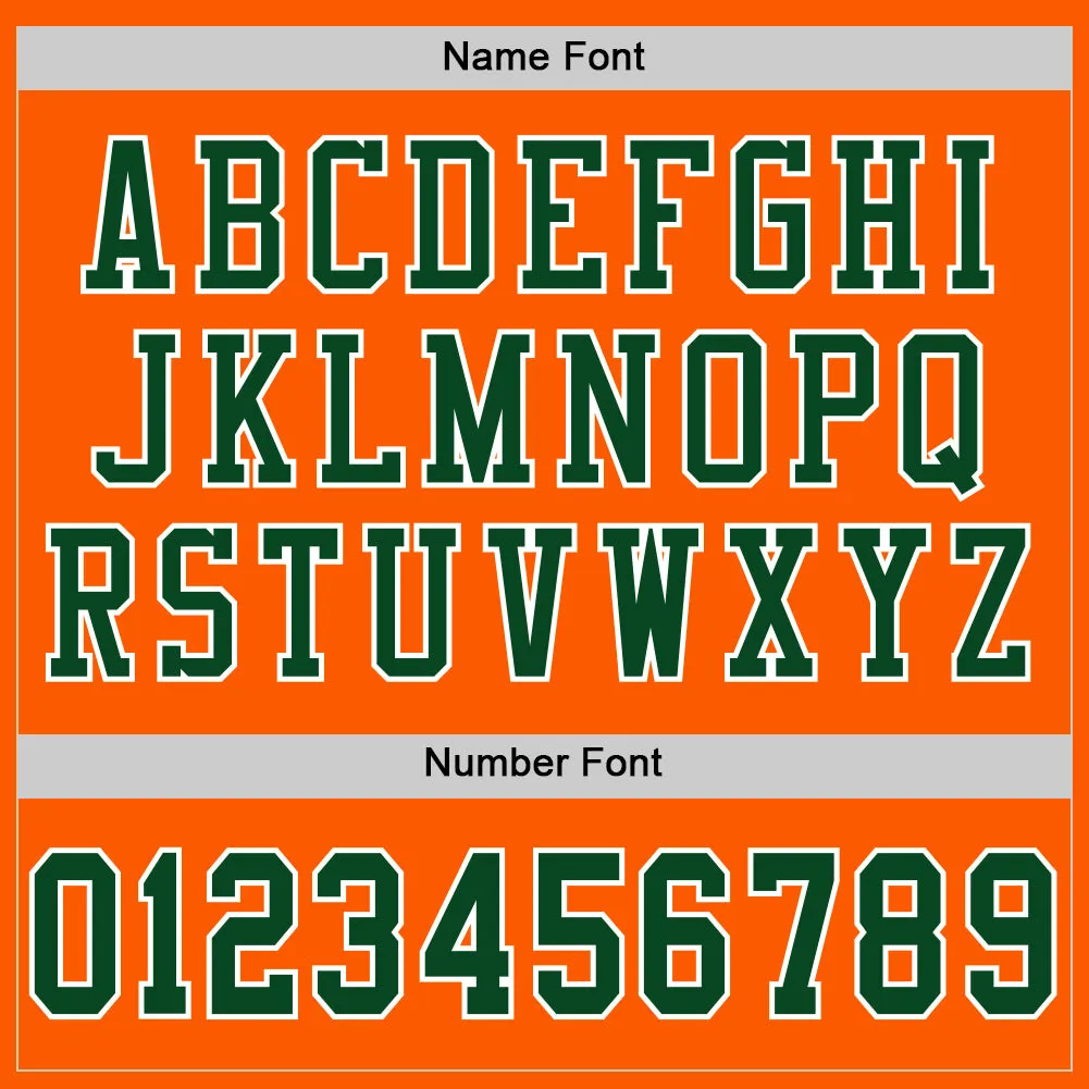 Custom Orange Green-White Mesh Authentic Football Jersey