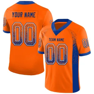 Custom Orange Royal-White Mesh Drift Fashion Football Jersey