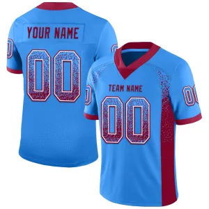 Custom Powder Blue Maroon-White Mesh Drift Fashion Football Jersey