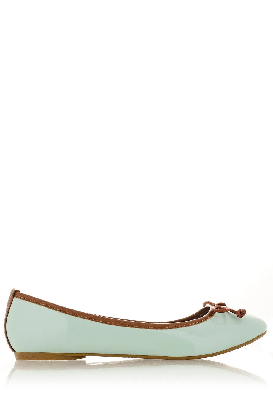 DEUX COULEUR Mint Patent Ballerinas