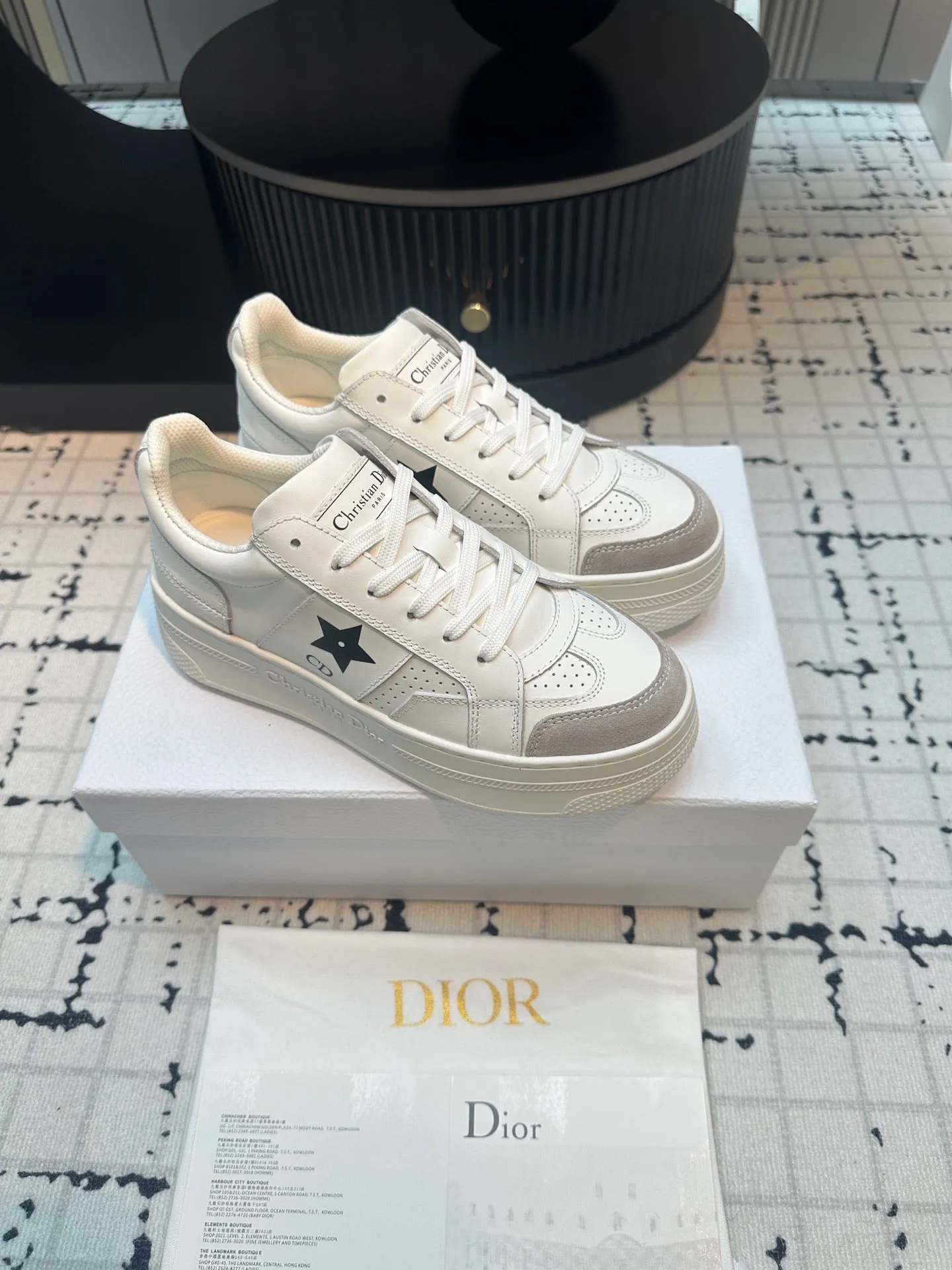 DOR Star Platform Sneaker White Calfskin and Suede-161