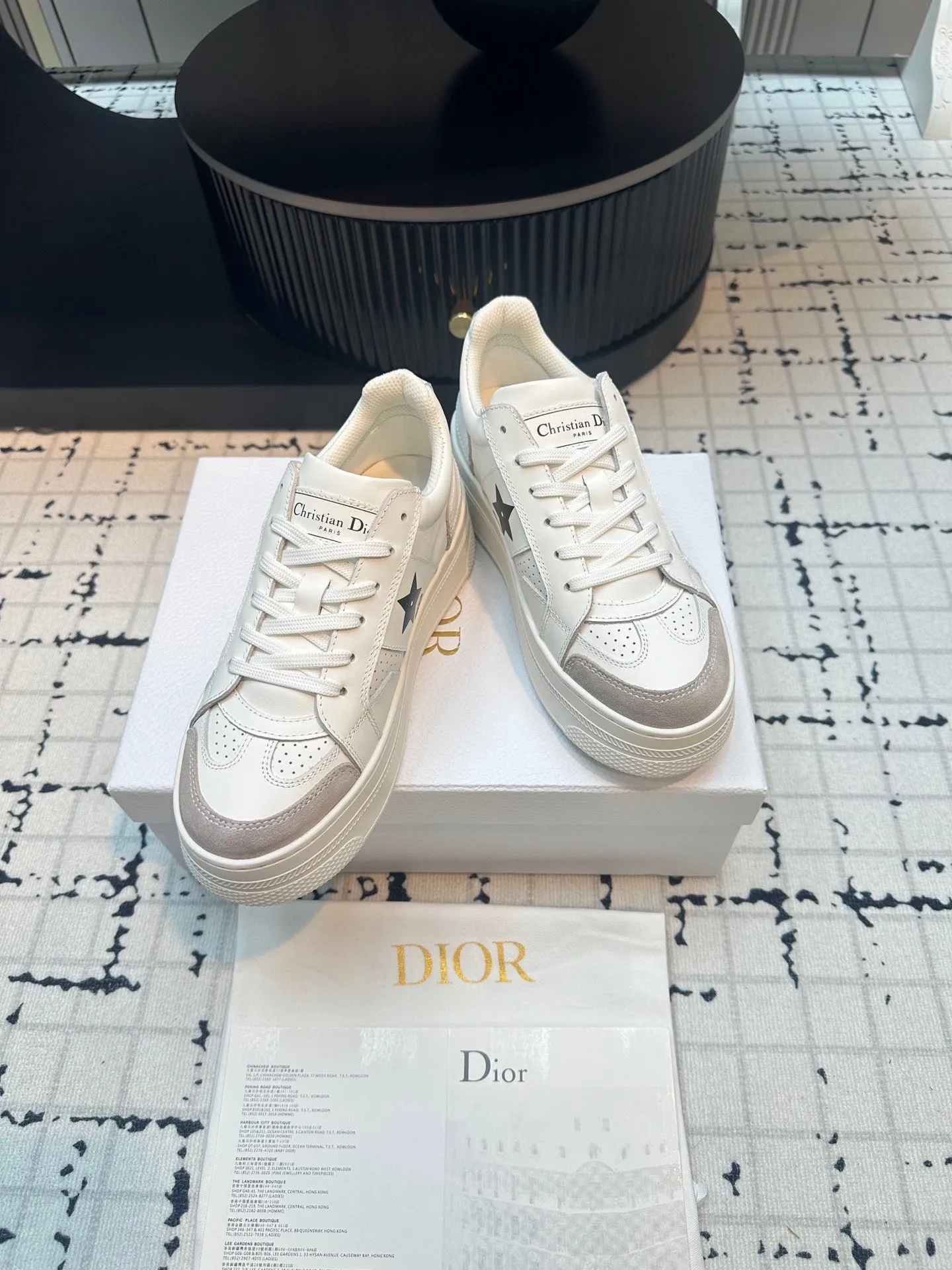 DOR Star Platform Sneaker White Calfskin and Suede-161