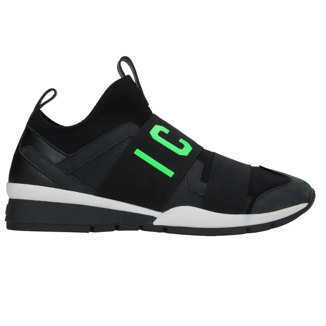 Dsquared2 Green ICON Logo Strap Black Sneakers