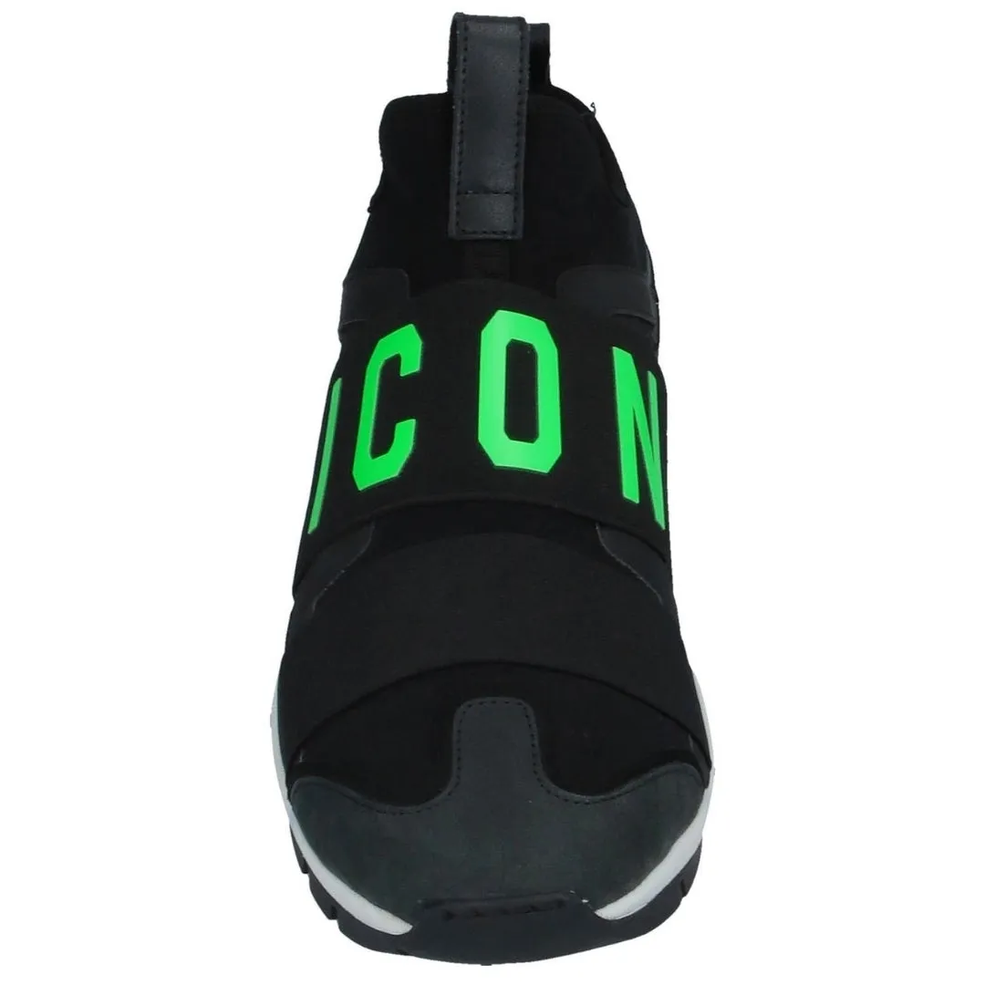 Dsquared2 Green ICON Logo Strap Black Sneakers