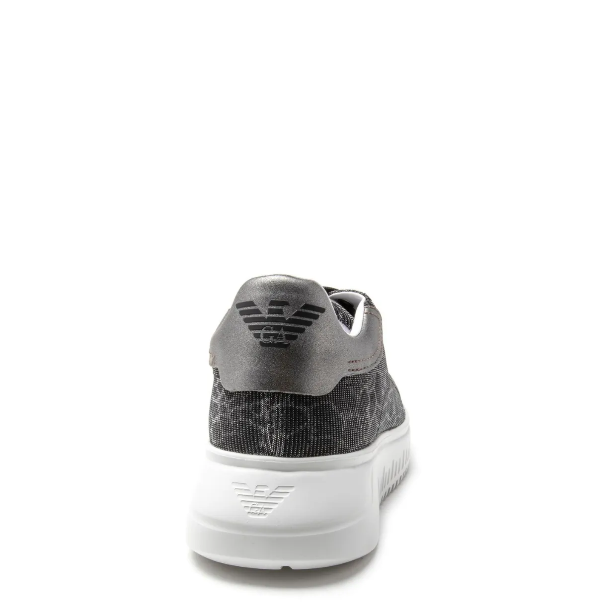 Emporio Armani Gunmetal Shimmer Print Sneakers