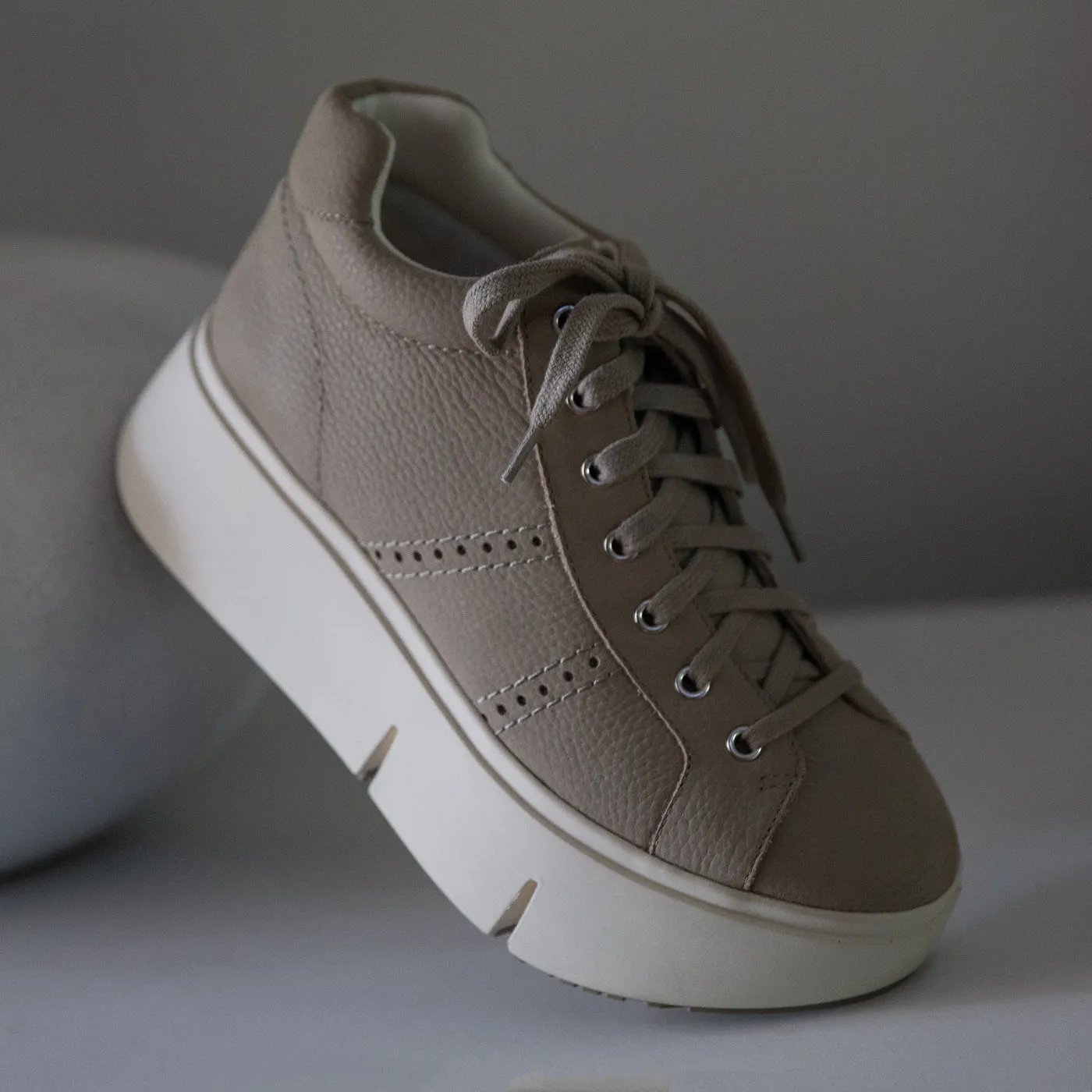 ESSEX in GREIGE Platform High Top Sneakers