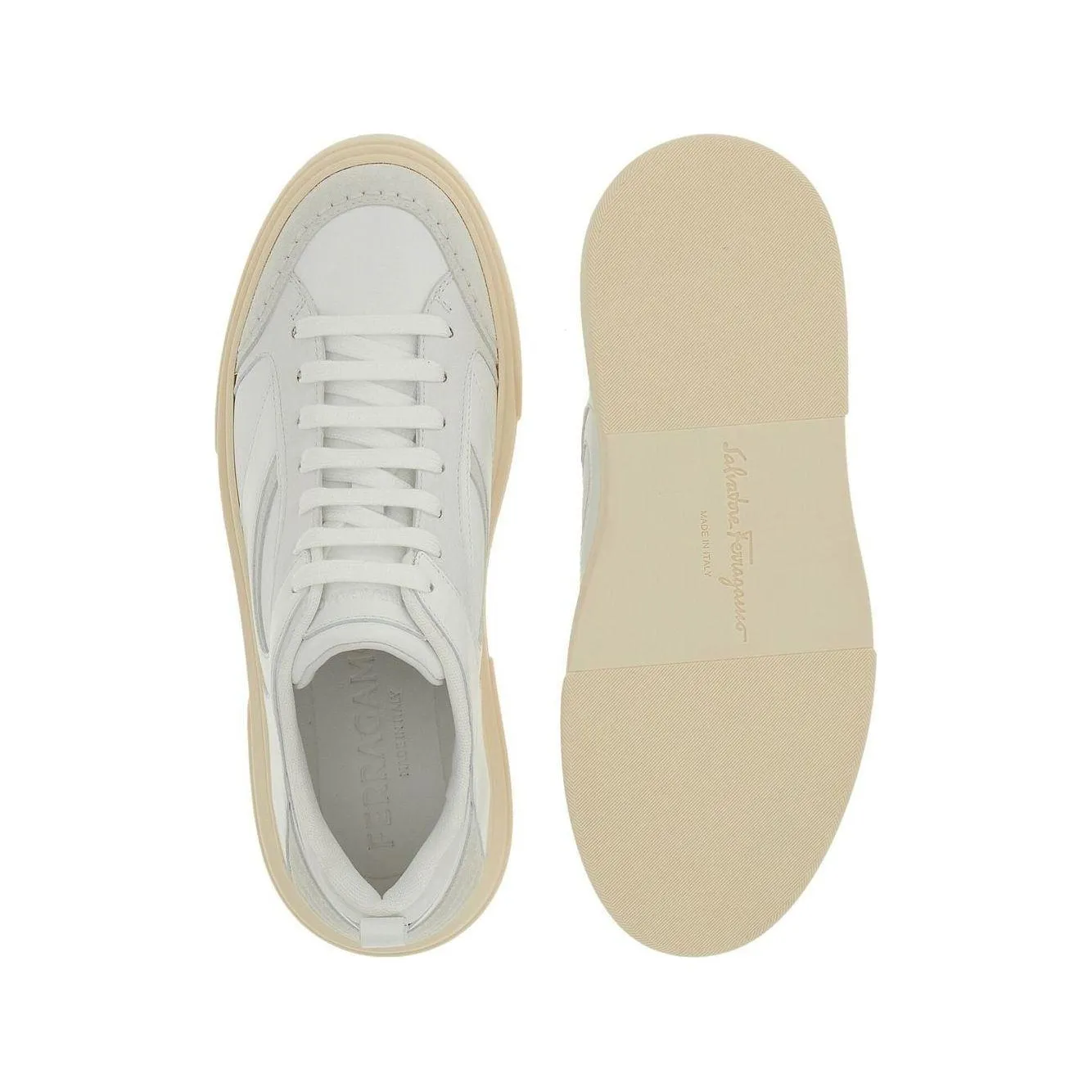 Ferragamo Low Sneakers veal leather white