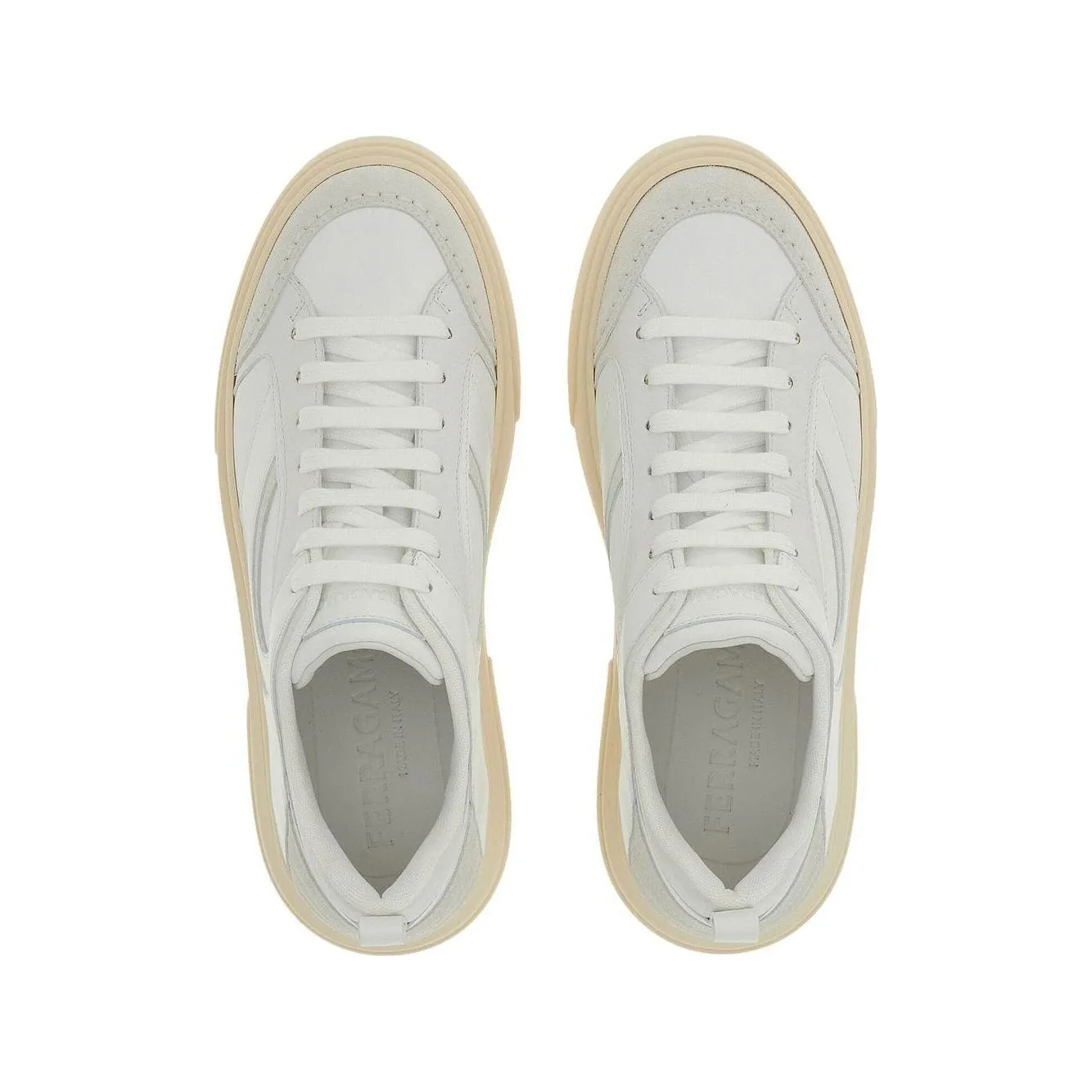 Ferragamo Low Sneakers veal leather white