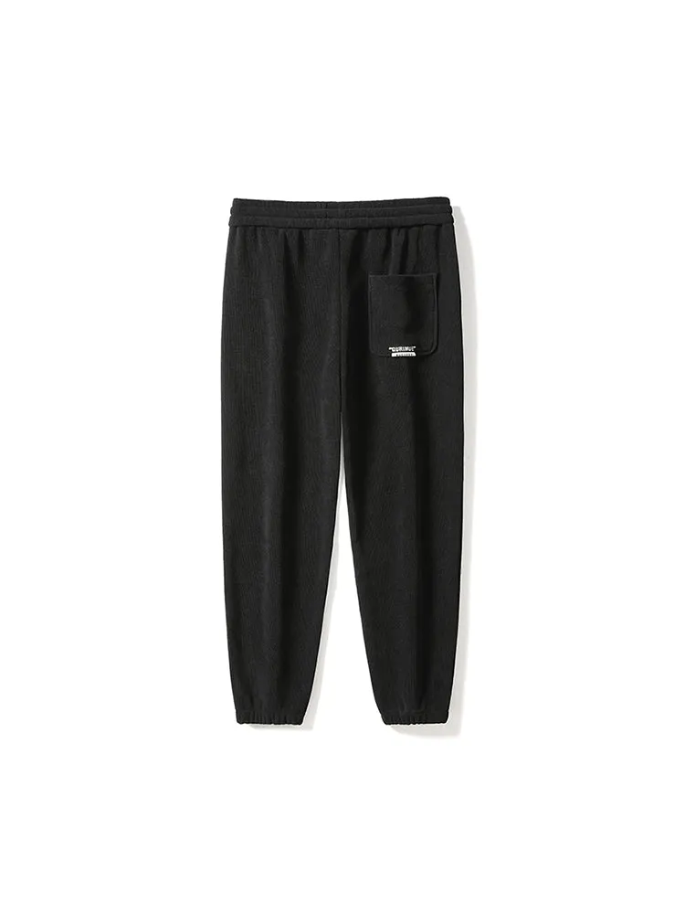 Fleece Patch Pocket Soft Sporty Men'S Joggers