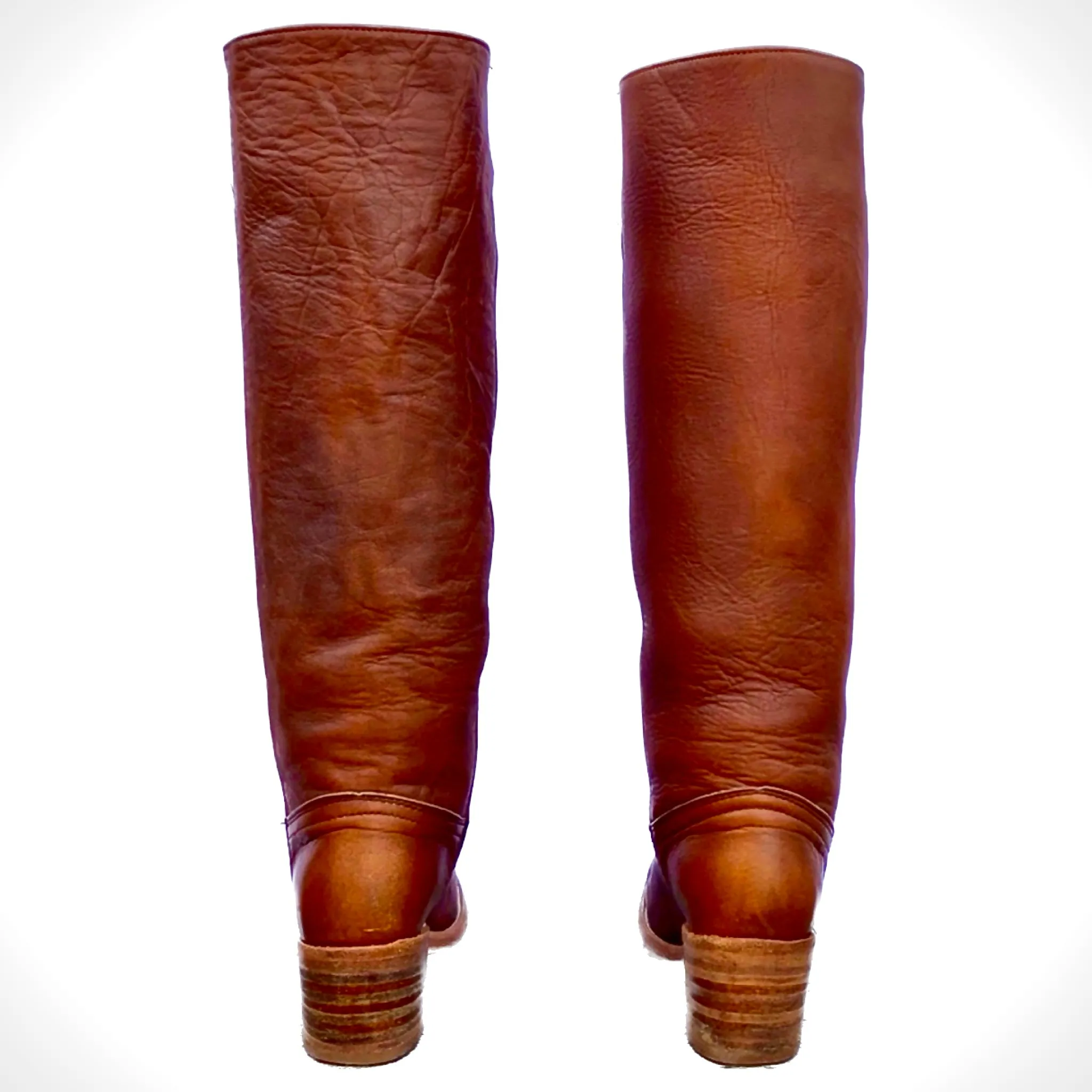 FRYE Vintage Campus Tall Knee High Brown Leather Stovepipe Riding Boots