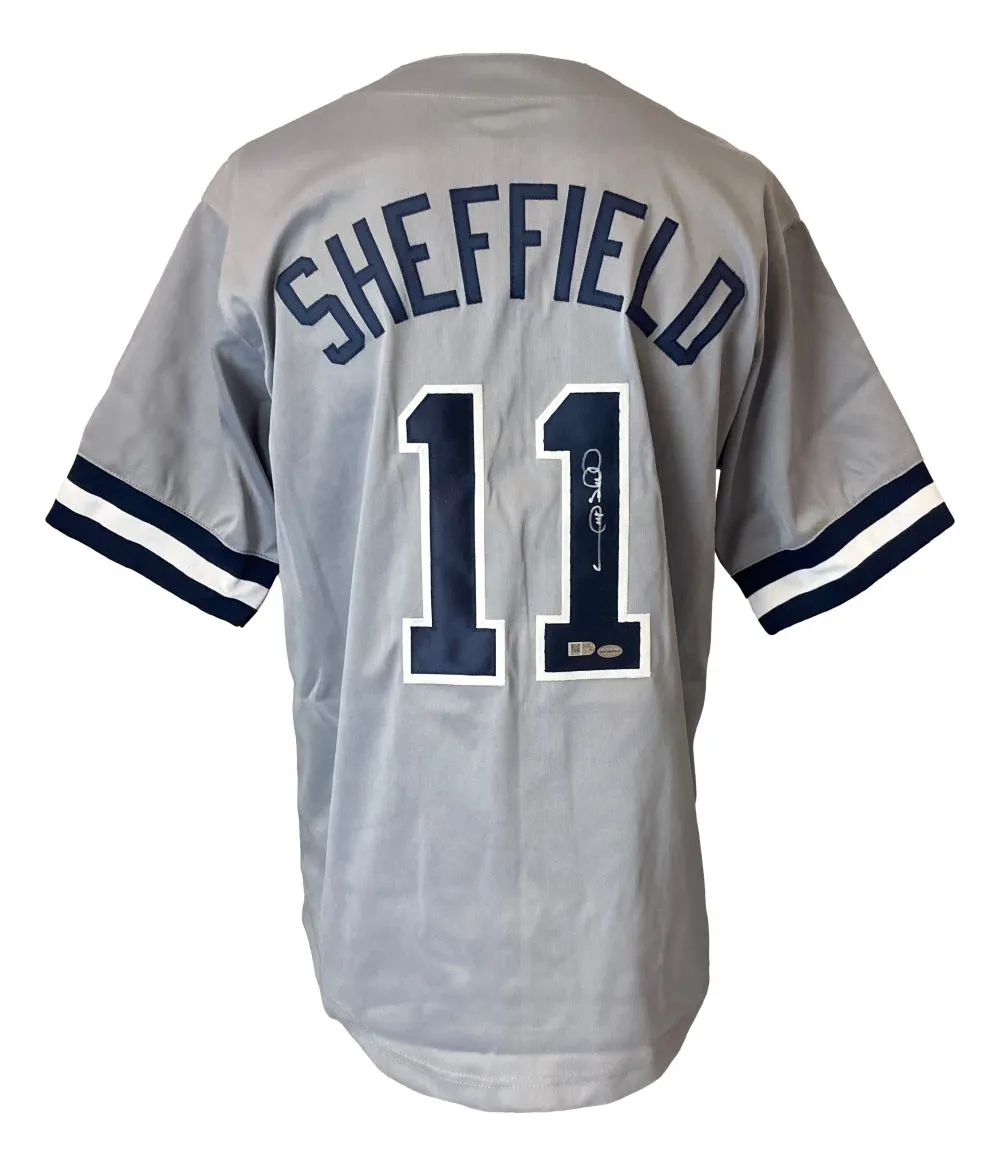 Gary Sheffield New York Signed Gray Baseball Jersey Sports Integrity