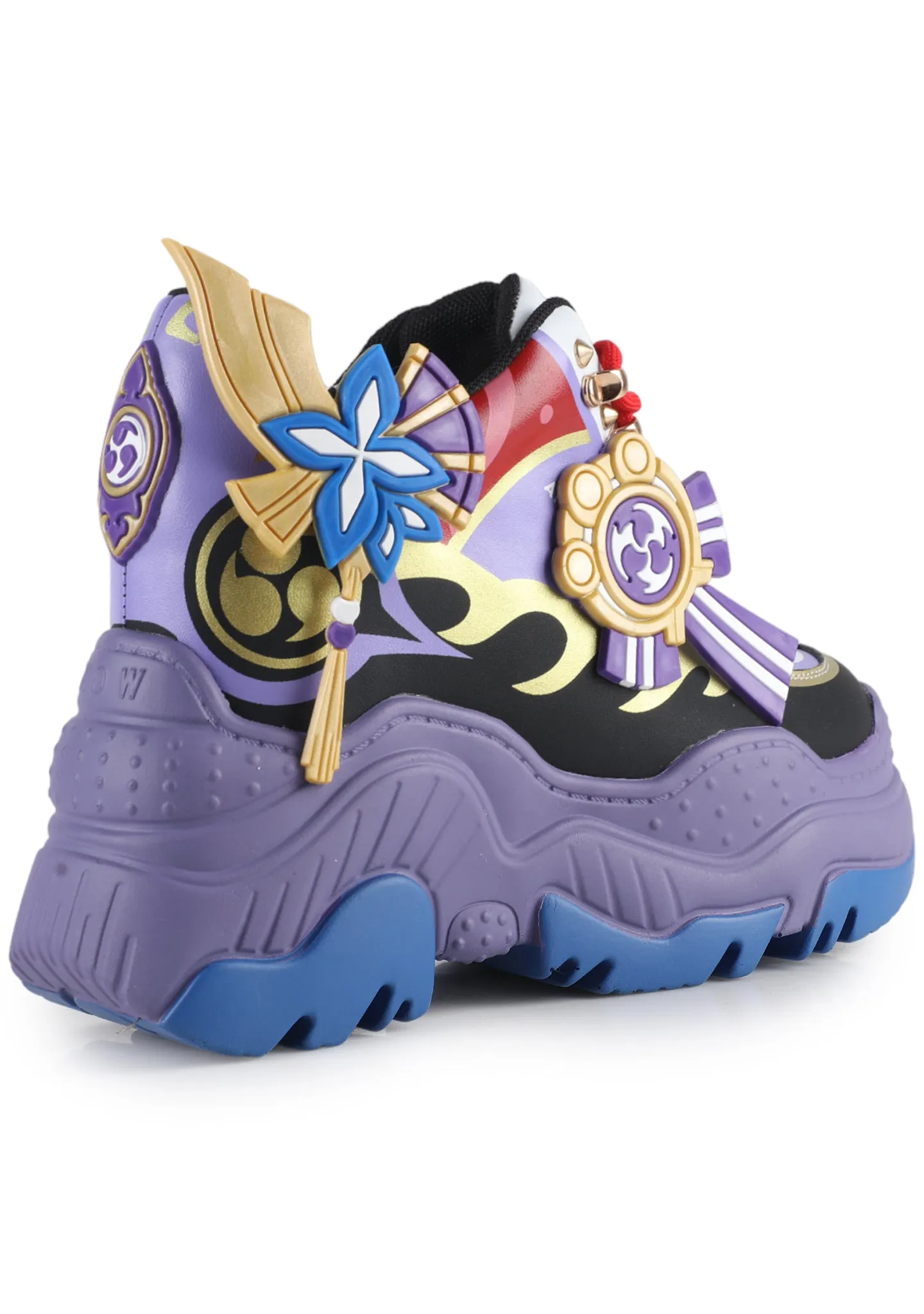 Genshin Impact Raiden Shogun Anime Purple Platform Sneakers