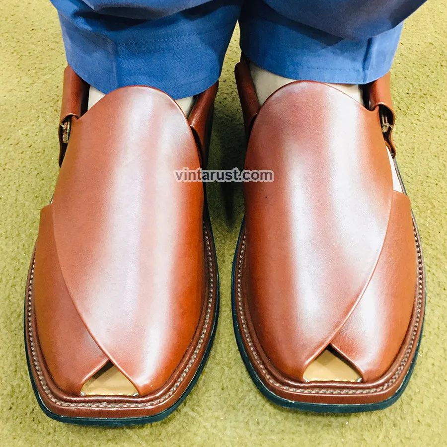 Genuine Leather Handmade Peshawari Slippers Men's Chappal